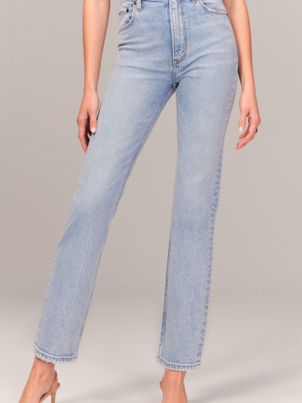 Abercrombie & Fitch Ultra High Rise Ankle Straight Black Jeans